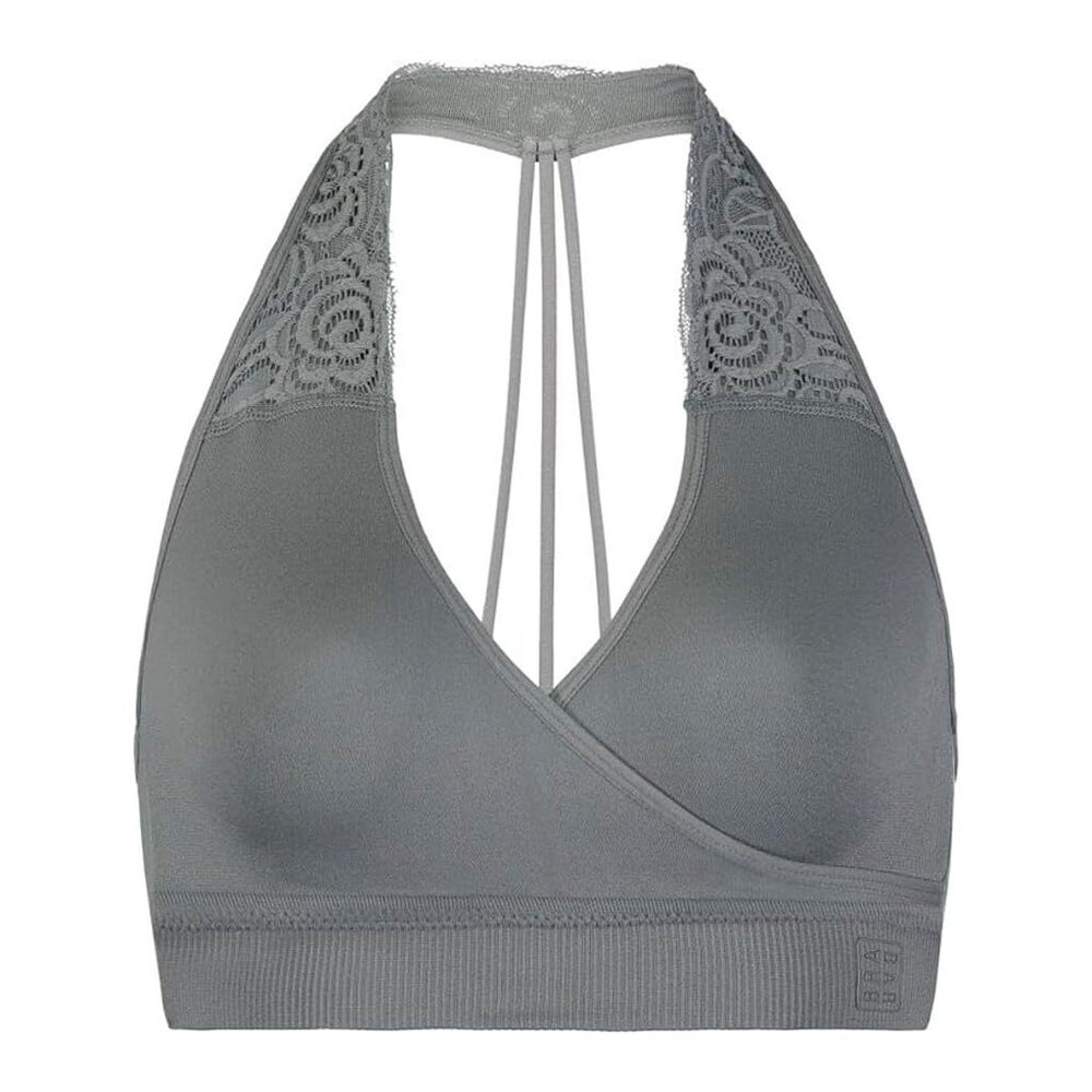 BRABAR HUG Lace Halter Bralette for Teen Girls Junior Fit,Blue MD 32-36 A-DDD